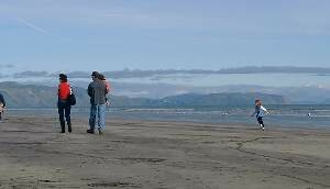 Walking along Paraparaumu Beach